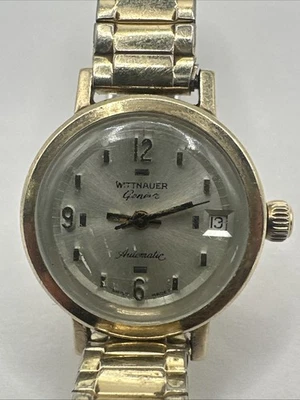 Wittnauer Geneve 10k Gold Filled Automatic Ladies Wristwatch 22mm RUNS - Image 1 of 4