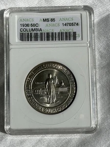 1936 Columbia 50C Commemorative 1/2 MS 65 - Picture 1 of 5