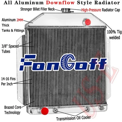 3-Rows Radiator For 1949-1953 50 Ford Cars Club Crestline Country Sedan Ford V8 Foto 1 de 4