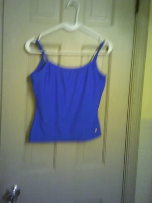 女士 Tommy Hilfiger 品牌运动背心,M 码皇家蓝色,意大利面带 — 第 1/2 张图片