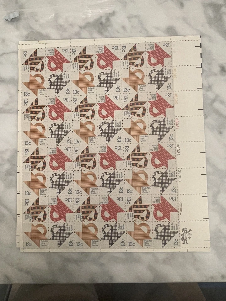 Scott #1745-1748 - US Mint Sheet of 48 - Folk Art: Quilts - MNH - 1978 - Image 1 of 1
