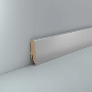 Sockelleiste MDF Silbergrau 18x58 mm MDF foliert Fußleiste Design Vinyl Laminat - Bild 1 von 3