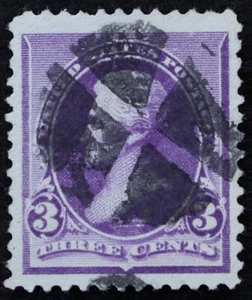 U.S. Used Stamp Scott #221 3c Jackson. XF Jumbo. Crossroads Fancy Cancel. A Gem! - Picture 1 of 2