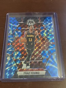 2022-23 Panini Mosaic Trae Young Blue Reactive Prizm #8 Atlanta Hawks