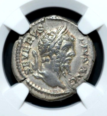 SEPTIMIO SEVERO, DC 193-211, AR DENARIUS, CERTIFICADO NGC ---208-- Foto 1 de 4