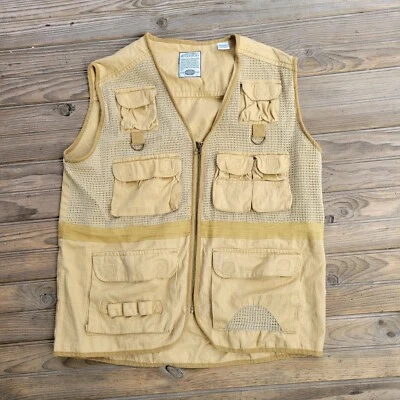 VINTAGE BUGLE BOY TACTICAL VEST KHAKI MENS LARGE HUNTING FISHING  - Image 1 of 4