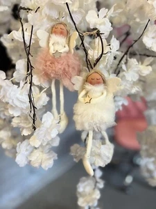 Christmas Star Fairy Fluffy Dress Long Legs Hanging Decoration / Shelf Sitter - Picture 1 of 10