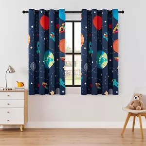 Kids Space Themed Blackout Curtains - 100% Blackout Perfect for Bedroom, Spar... - Picture 1 of 8