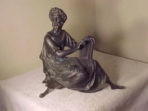 LARGE ANTIQUE BRONZE or BRASS CLOCK TOPPER ORNAMENT or STATUE  8 POUNDS+ - Picture 1 of 10