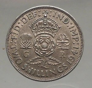 1941 United Kingdom Great Britain GEORGE VI Silver Florin 2Shillings Coin i56669 - Picture 1 of 3