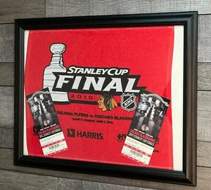 Chicago Blackhawks 2010 Stanley Cup Final Rally Towel Ticket Stubs Framed 16x20 - Picture 1 of 6
