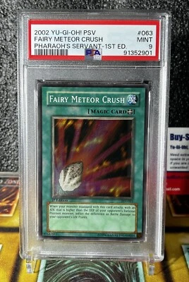 2002 Yugioh  Fairy Meteor Crush PSV-063 1st Edition Super Rare PSA 9 Mint - Image 1 of 2