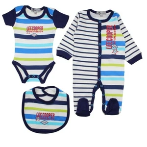 Lee Cooper Baby Jungen Bodys Set. Farbe blau. Baby Geschenk von 1 bis 12 - Bild 1 von 8