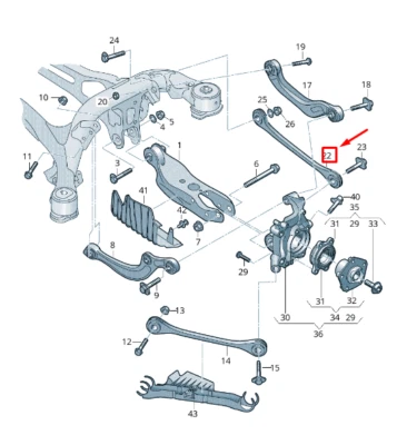 AUDI A5 Sportback F5 Rear Right Control Arm 8W0501530D NEW GENUINE - Image 1 of 2
