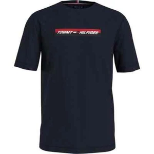 Camiseta para hombre Tommy Hilfiger con logotipo en caja azul marino - Imagen 1 de 3