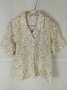 Ladies Vintage Blouse Size 12 Littlewoods Floral 80s 90s - Picture 1 of 5