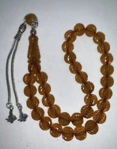 %100 baquelita ámbar 33 cuentas oración islámica Tesbih plata 925 vendedor de EE. UU. - Imagen 1 de 12