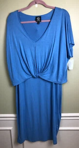 2762 Abito Bobeau twist davanti maglia morbida BLU taglia XS nuovo con etichetta - Foto 1 di 3