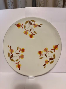 Vtg Hall China Jewel Tea Autumn Leaf Cake Plate 9.5” - Picture 1 of 7