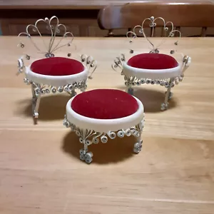 Vintage Pop Can Folk Art Doll Furniture Pin Cushion 3 Piece - Picture 1 of 13