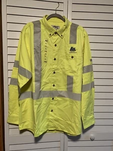 Axe FR Fire Resistant Shirt Men XL Hi-Vis Reflective Embroidered Yellow NEW $125 - Picture 1 of 15