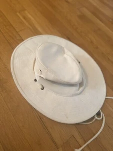 Floater Adult Hat Ivory Canvas Bucket Outdoor Sun Wide Brim L - Picture 1 of 5