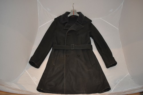 Felpa Lunga Prada Grigio Doppio Petto Cintura Pelle di Pecora ITA 52 Uomo XL