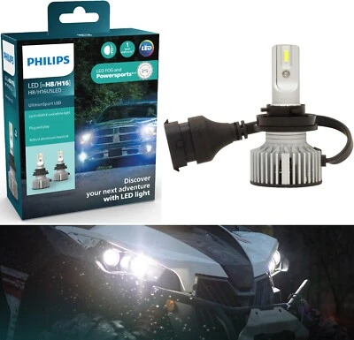 Philips UltinonSport LED Blanco H16 64219 Dos Bombillas Luz Antiniebla Repuesto Actualización Foto 1 de 4