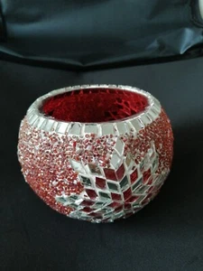 Handgefertigter orientalisch romantischer roter Kerzenhalter Kerzen Truthahn Glas Spiegel Design - Bild 1 von 11