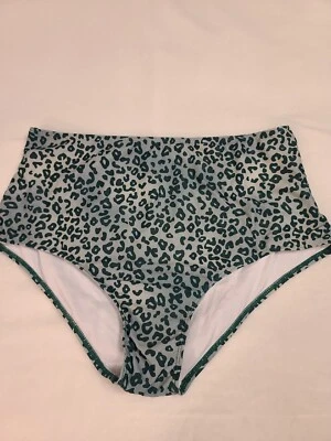 Parte inferior de bikini de talle alto con estampado de animales verdes sin marca NUEVO SIN ETIQUETAS; talla XXL Foto 1 de 4