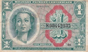 BANK OF U.S.A MILITARY , 1 DOLLAR 1961 , VF "REPLACEMENT" - Picture 1 of 2