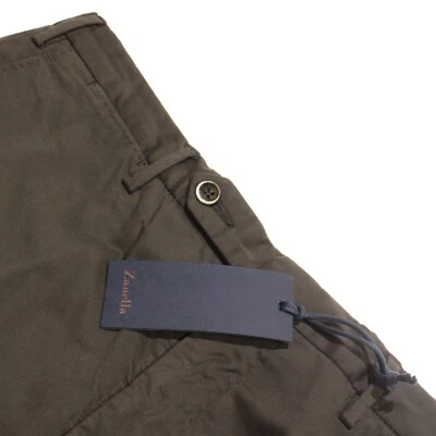 Pantalones chinos/informales Zanella nuevos con etiquetas talla 31 EE. UU. Curtis en mezcla de algodón verde liso Foto 1 de 4