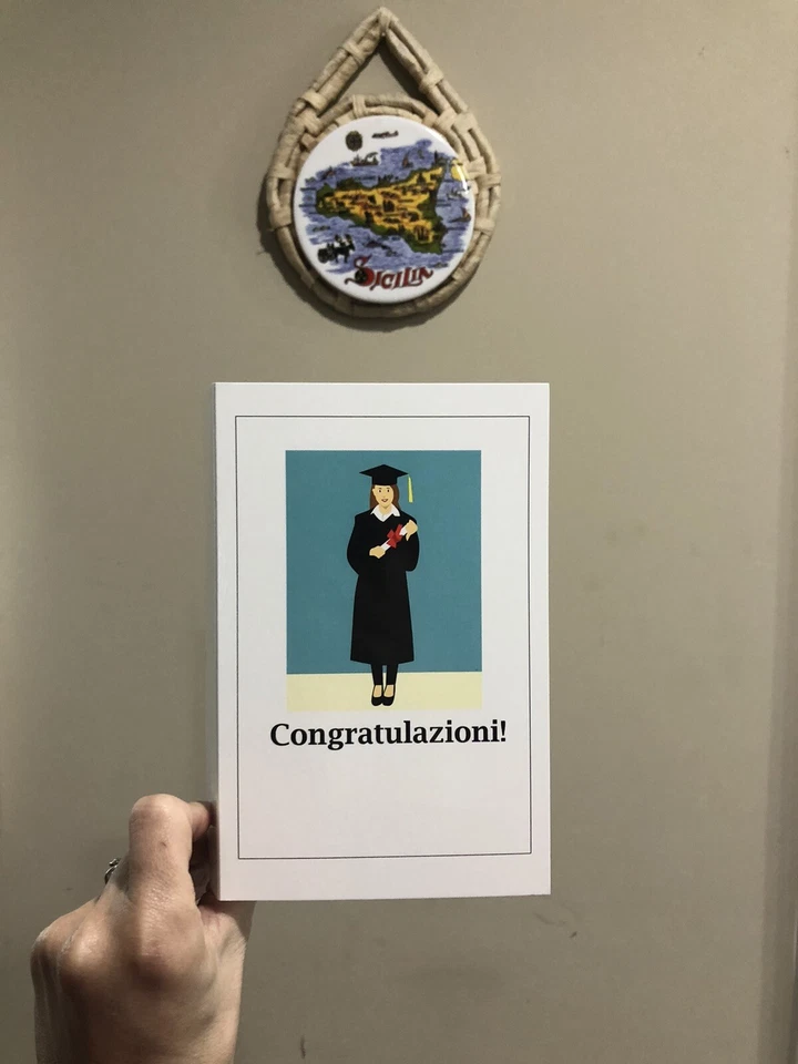 congratulazioni! - Graduation Italian Greeting Card - Image 1 of 1
