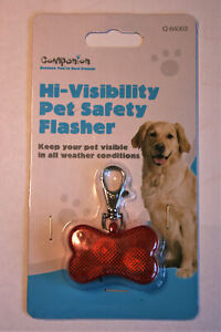 Hi visibility LED Light Up Pet Safety Flasher Collar Clip for Dogs Cats New