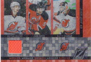 2010-11 (DEVILS) Zenith Mozaics Materials #14 Zach Parise/Brodeur/Tedenby 