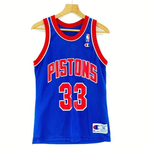 Grant Hill #33 Detroit Pistons Champion Vintage Basketball Jersey Size S NBA Cover