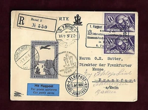 R Basel 2 1 Flugpost nach Schaffhausen 1 July 1928 Binnenschiffahrt Expo ; 62098 - Picture 1 of 2