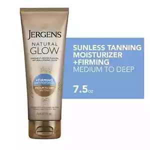 Jergens Natural Glow +FIRMING Body Lotion Medium to Deep Skin Tone 7.5 Fl Oz - Picture 1 of 24
