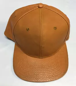 LIDS BlankPlain Brown Textured Flat Bill Men's Snapback Cap - Picture 1 of 3