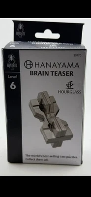 University Games Hanayama Level 6 Cast Metal Brain TeaserPuzzle Hourglass No Box - Image 1 of 2