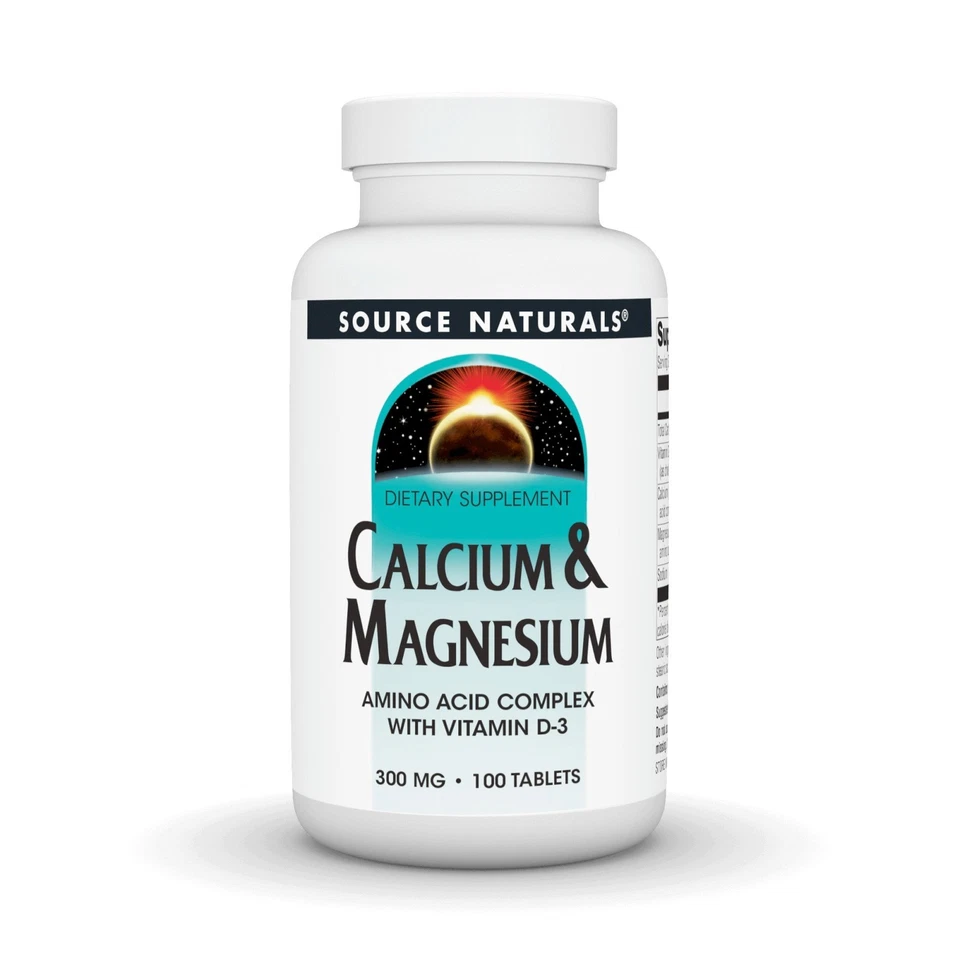 Source Naturals, Inc. quelato de cálcio/magnésio 250mg/125mg 100 comprimidos - Imagem 1 de 1