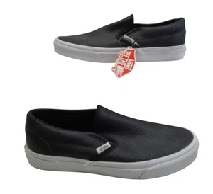 Vans "Off The Wall" slip-on unisex uomo taglia 8,5 Wmn taglia 10,0 nero nuovo con etichetta - Foto 1 di 9