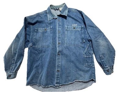 Vtg Guess Made In USA Denim Chore Work Shirt Jacket  XL 90s Utility Work Wear - Image 1 of 4
