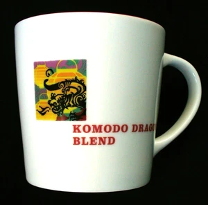 2005~Asia~Pacific~KOMODO DRAGON BLEND~Starbucks~4"x4"~TAPERED~Mug~RED INTERIOR - Picture 1 of 12