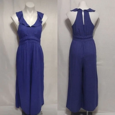 Mono Maeve Anthropologie Lunares Volantes Pierna Ancha Talla 6 Boho Chic Foto 1 de 4