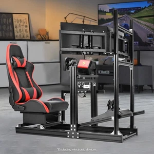 Marada Aluminum Profile Racing Sim Cockpit With Seat & TV Stand Fit For G29 G920 - Picture 1 of 133