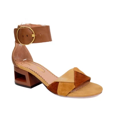 Licencia Poética Salpicaduras Gamuza Bloque de Color Bronceado Bloque Recortado Tacón Para Mujer 7 Foto 1 de 4