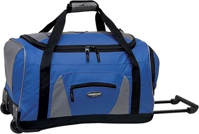 $250 Travelers Club Adventure Rolling Travel Duffel Bag 22" Carry On Two Wheeled - Image 1 of 4