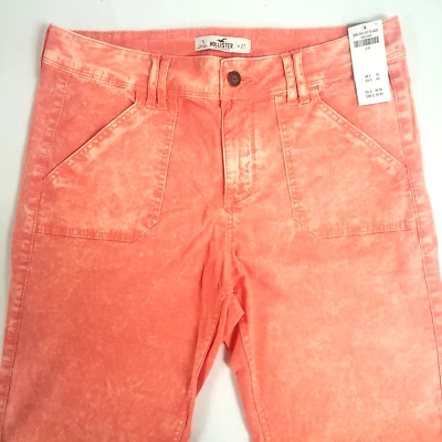 Hollister HCO 橙色酸洗低腰紧身轻便裤子青少年 5R Y2K — 第 1/4 张图片