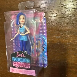 Mattel Barbie PRINCESA Rock N Royals Azul Rayas Pelo Mini Muñeca 4" NUEVA - Imagen 1 de 4